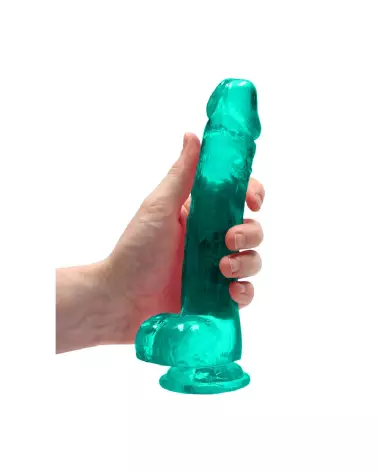 Dildo réaliste avec testicules RealRock by Shots en gelée 21 cm-7