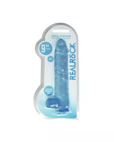 Dildo réaliste avec testicules RealRock by Shots en jelly, 22 cm-2