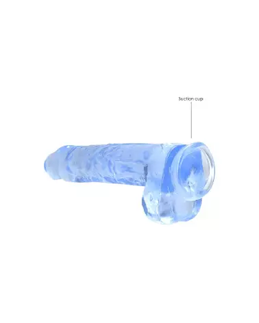 Dildo réaliste avec testicules RealRock by Shots en jelly, 22 cm-5