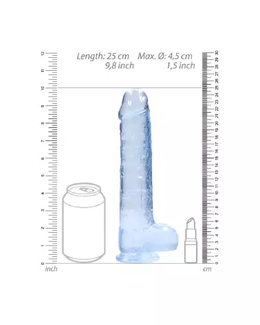Dildo réaliste avec testicules RealRock by Shots en jelly, 22 cm-6