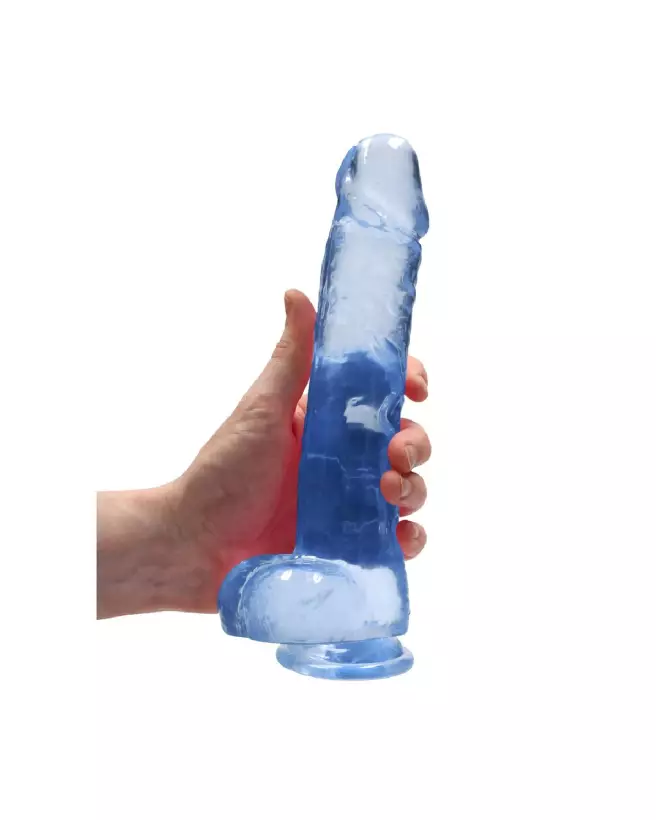 Dildo réaliste avec testicules RealRock by Shots en jelly, 22 cm-7