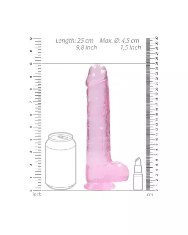 Dildo réaliste RealRock avec testicules en Jelly de 9 pouces / 23 cm-6