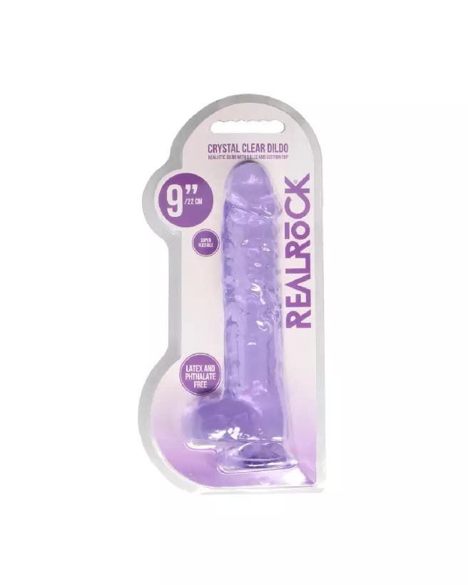 Dildo réaliste Jelly 23 cm avec testicules de RealRock-2