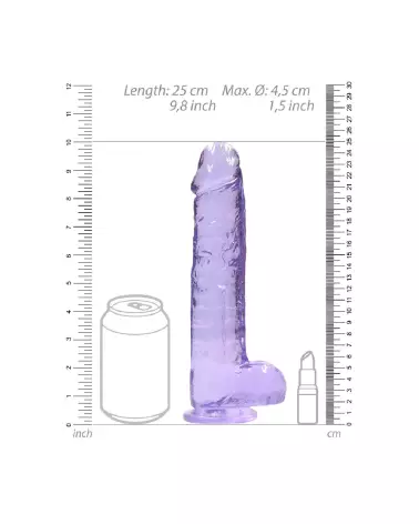 Dildo réaliste Jelly 23 cm avec testicules de RealRock-6