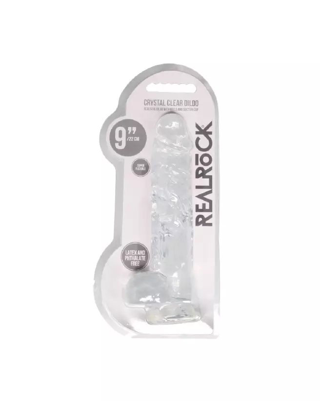 Dildo réaliste RealRock 9 pouces avec testicules en Jelly-2