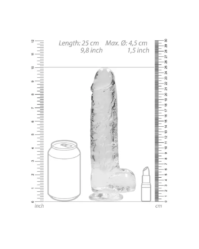 Dildo réaliste RealRock 9 pouces avec testicules en Jelly-6