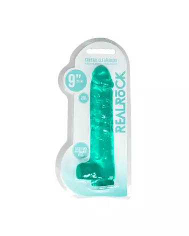 Image Dildo Réaliste Jelly 9 pouces RealRock by Shots avec testicules-2