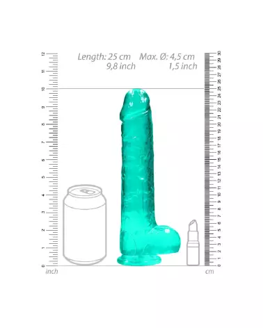 Image Dildo Réaliste Jelly 9 pouces RealRock by Shots avec testicules-6