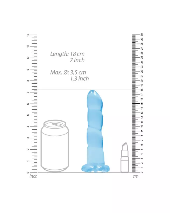 Dildo non-réaliste en jelly avec ventouse RealRock by Shots, 17 cm de plaisir-4
