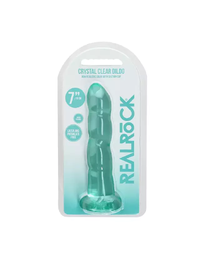 Dildo non-réaliste RealRock by Shots avec ventouse en Jelly, 17 cm-2