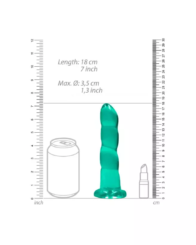 Dildo non-réaliste RealRock by Shots avec ventouse en Jelly, 17 cm-4