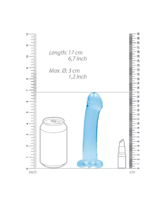 Dildo non-réaliste en jelly RealRock avec ventouse, 17 cm-4