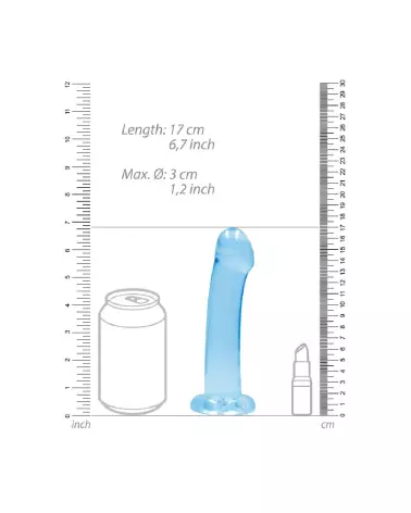 Dildo non-réaliste en jelly RealRock avec ventouse, 17 cm-4