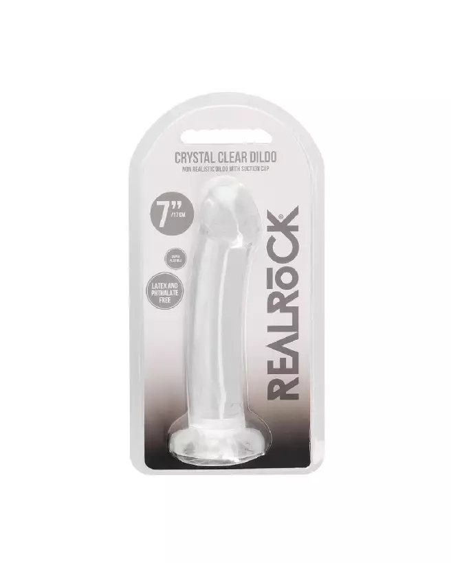 Dildo non-réaliste RealRock by Shots avec ventouse, texture jelly, 17 cm-2