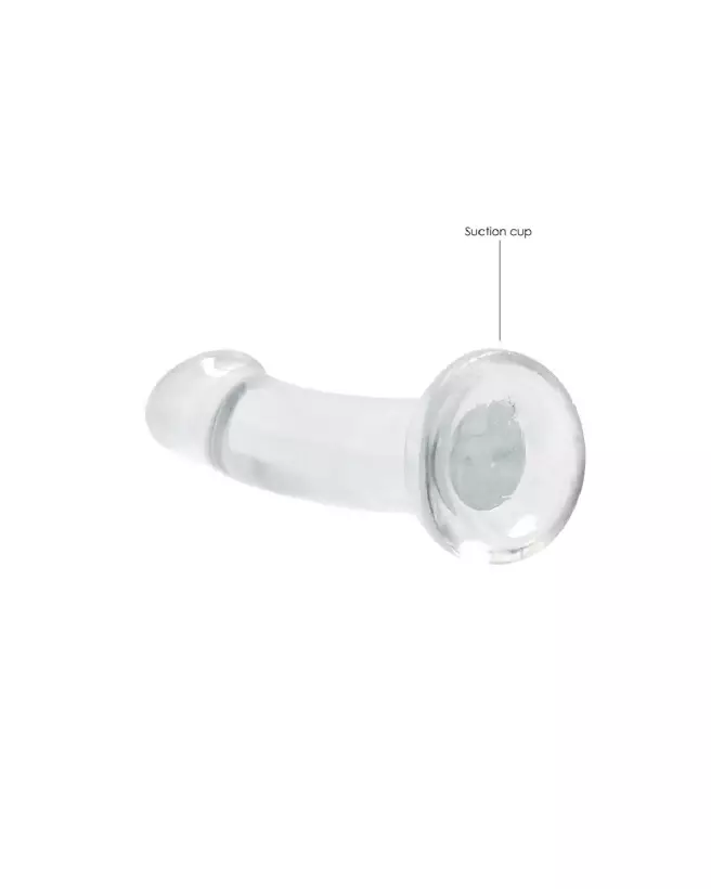 Dildo non-réaliste RealRock by Shots avec ventouse, texture jelly, 17 cm-4