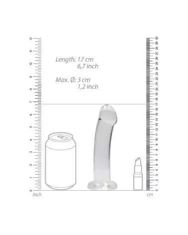 Dildo non-réaliste RealRock by Shots avec ventouse, texture jelly, 17 cm-5