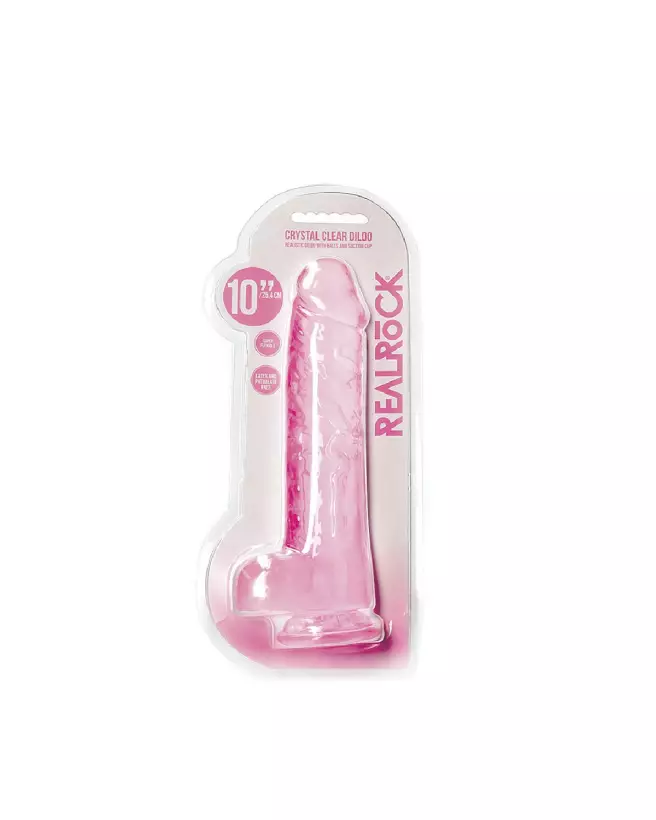 Image Dildo Réaliste avec Testicules RealRock by Shots Jelly 25.4 cm-2