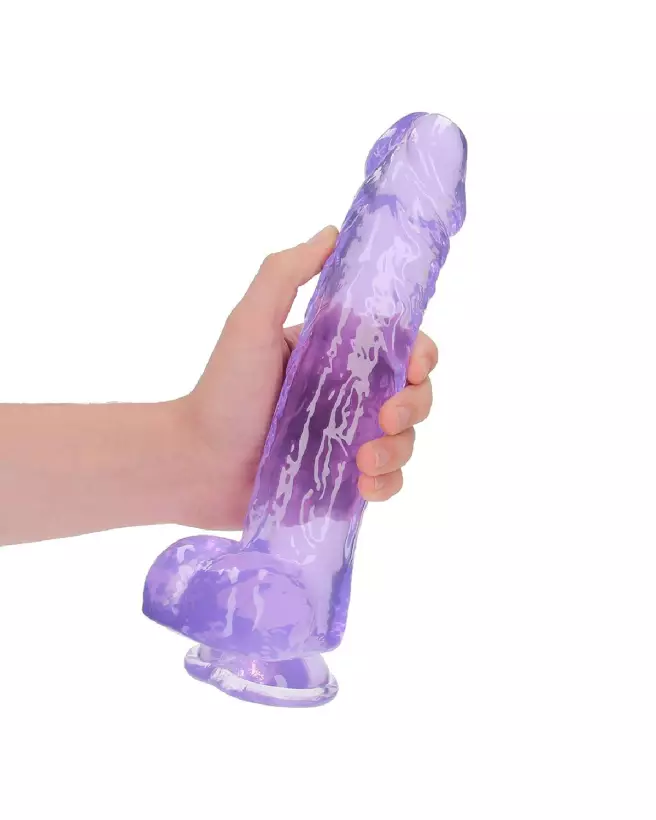 Dildo réaliste Jelly RealRock avec testicules et ventouse, 10 pouces / 25.4 cm-7