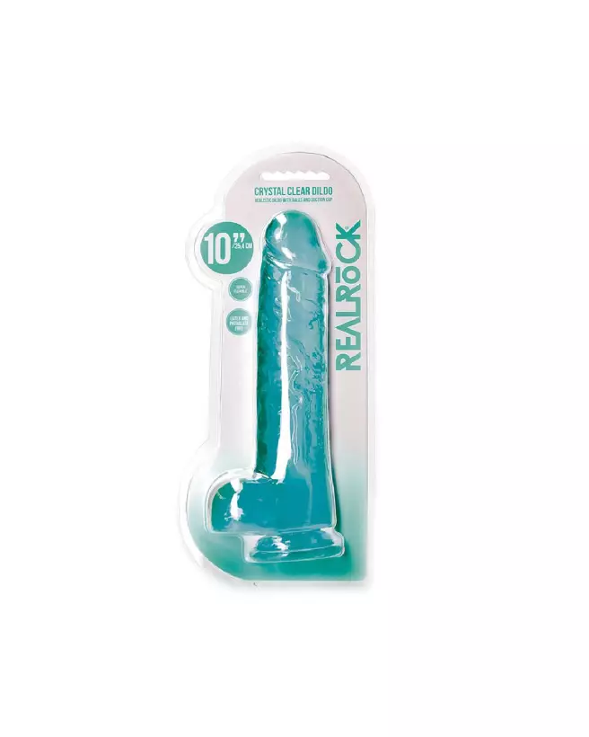 Dildo Réaliste avec Testicules RealRock by Shots en Jelly 10 pouces-2