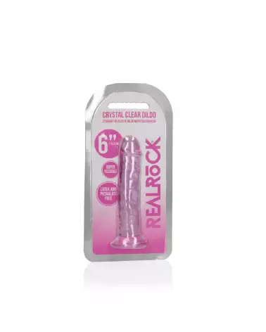 Dildo réaliste Straight Realistic avec ventouse de RealRock by Shots en jelly de 6 pouces-2