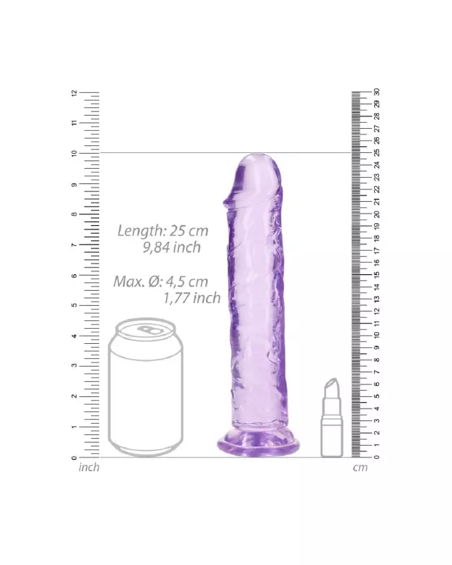 Dildo réaliste en jelly avec ventouse par RealRock, longueur 23 cm-6