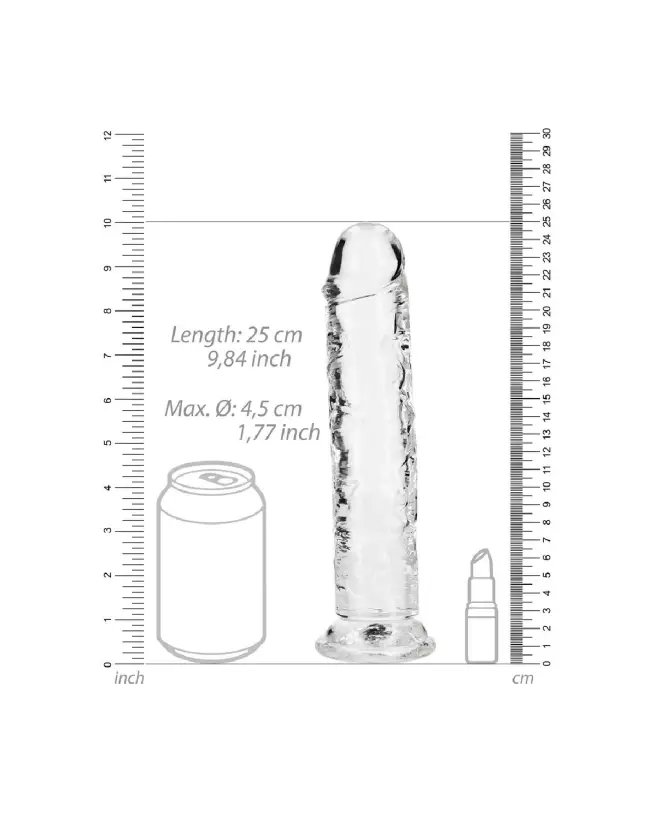 Dildo réaliste en jelly RealRock avec ventouse de 23 cm-6