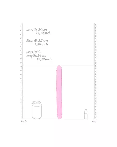 Realistic Double Dong 34 cm en Jelly par RealRock - Vue détaillée-4