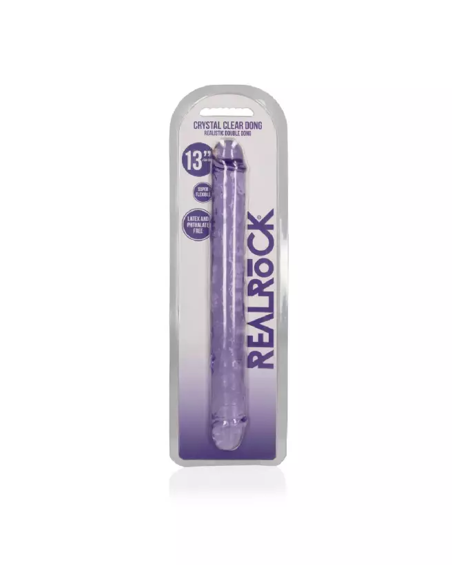 Double Dong RealRock by Shots 34 cm en Jelly pour plaisir réaliste-2