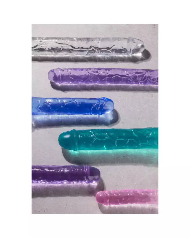Double Dong RealRock by Shots 34 cm en Jelly pour plaisir réaliste-3