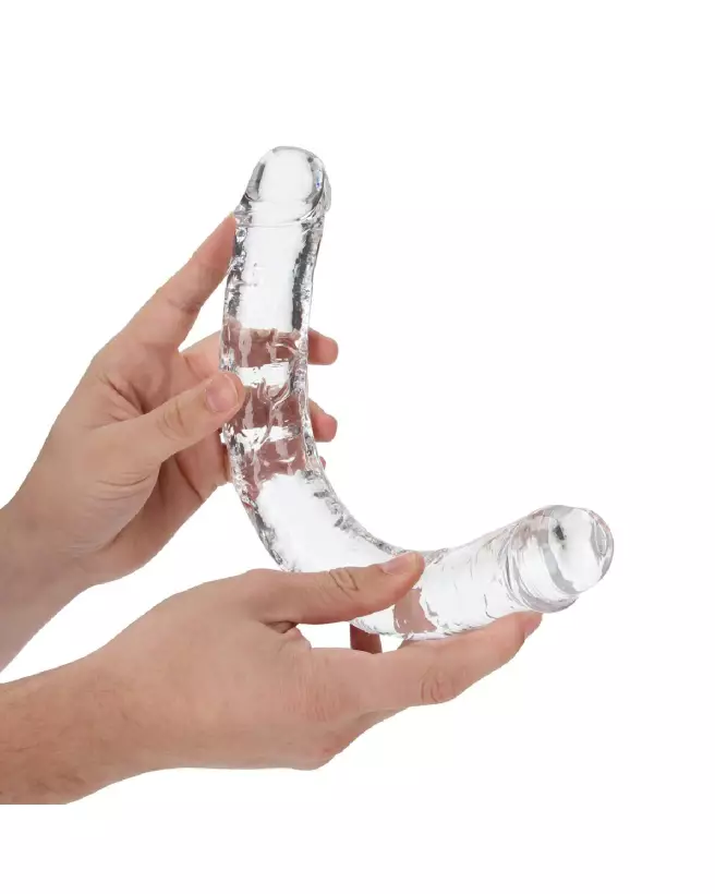 Double Dong réaliste 34 cm Jelly de RealRock by Shots pour sensations authentiques-5