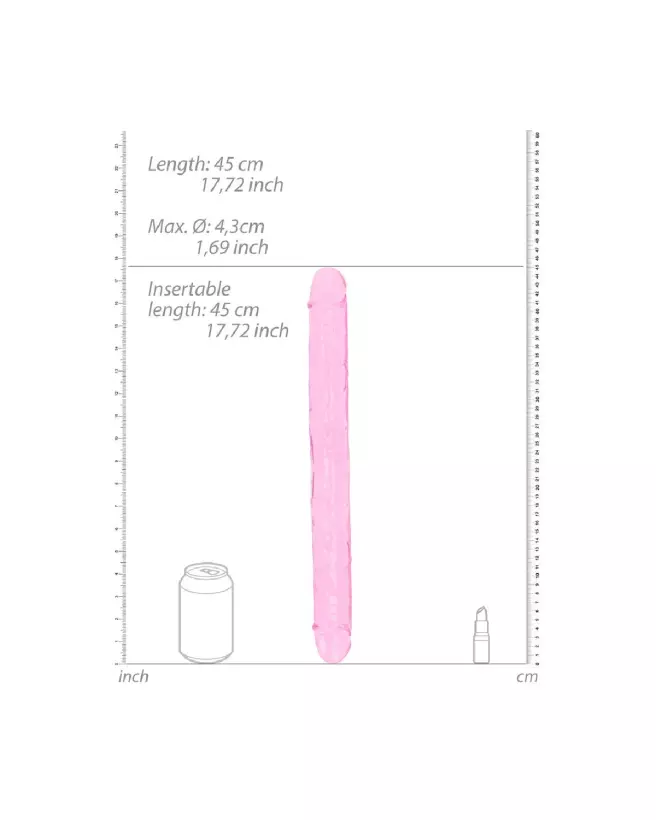 Realistic Double Dong 18 pouces par RealRock - Dildo Jelly Flexible 45 cm-5