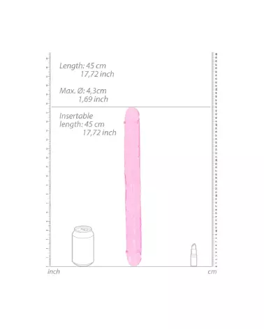 Realistic Double Dong 18 pouces par RealRock - Dildo Jelly Flexible 45 cm-5