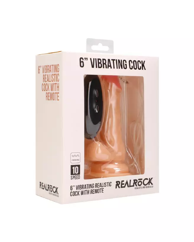 Vibrating Realistic Cock with Scrotum 6 Inch by RealRock - Detail View-2