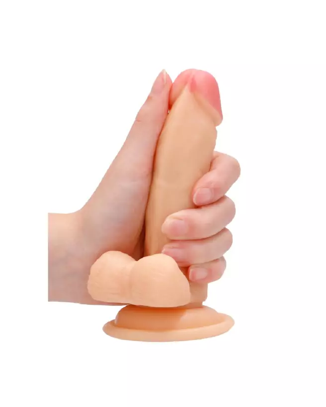 Vibrating Realistic Cock with Scrotum 6 Inch by RealRock - Detail View-7