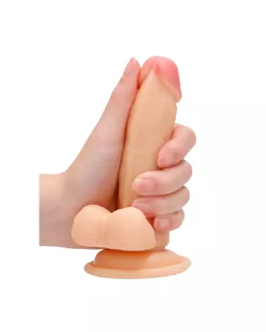 Vibrating Realistic Cock with Scrotum 6 Inch by RealRock - Detail View-7