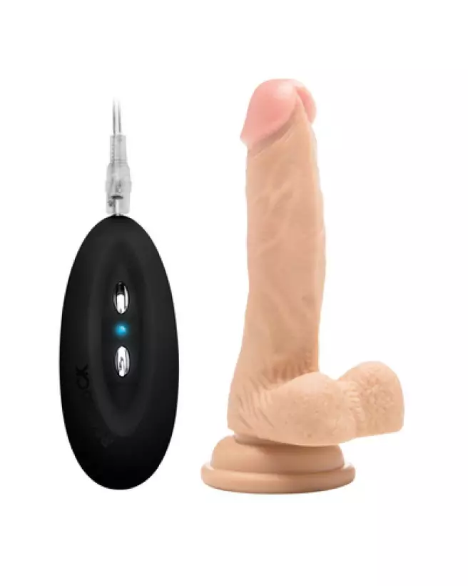 Vibrating Realistic Cock 7 pouces RealRock avec scrotum - Sextoy réaliste-1