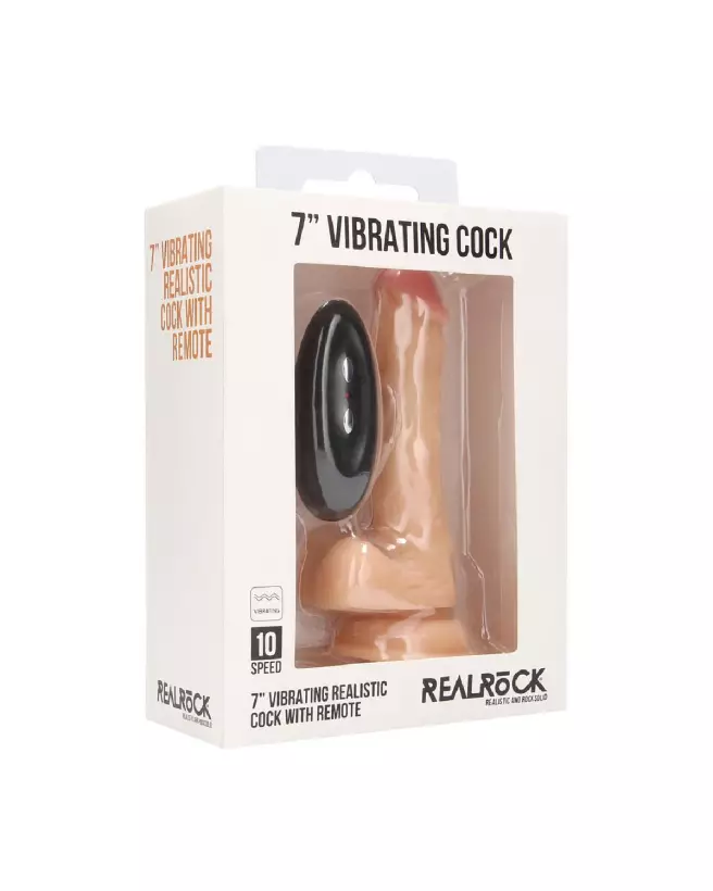 Vibrating Realistic Cock 7 pouces RealRock avec scrotum - Sextoy réaliste-2