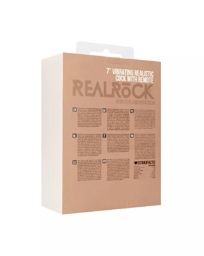 Vibrating Realistic Cock 7 pouces RealRock avec scrotum - Sextoy réaliste-3