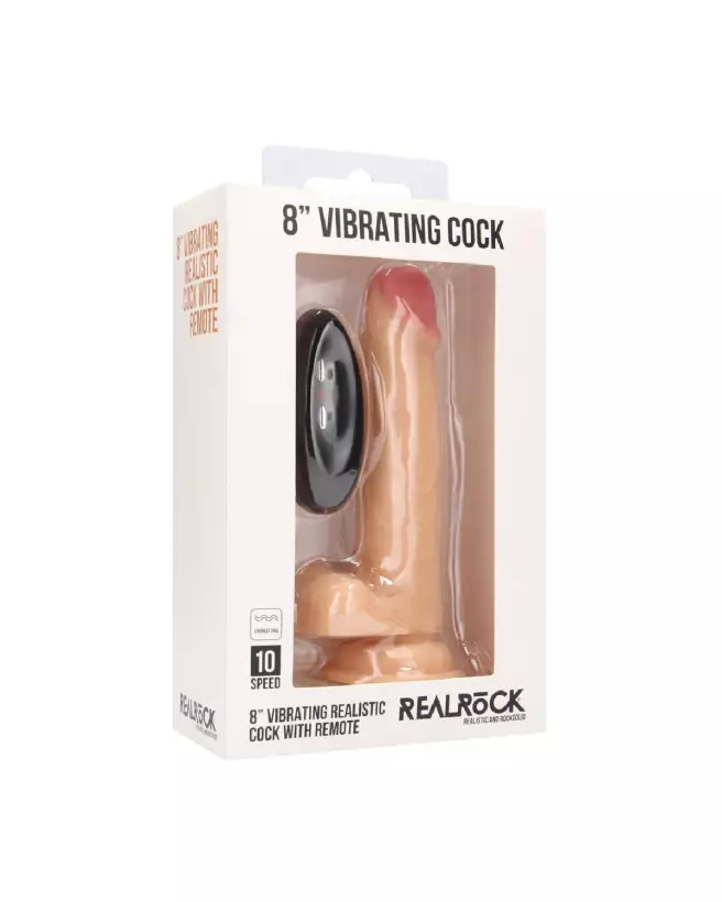 Vibrating Realistic Cock 8 inch by RealRock with Scrotum Detail-2
