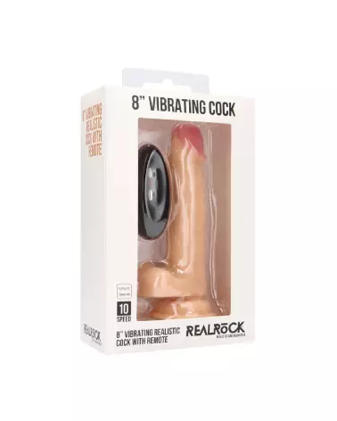 Vibrating Realistic Cock 8 inch by RealRock with Scrotum Detail-2