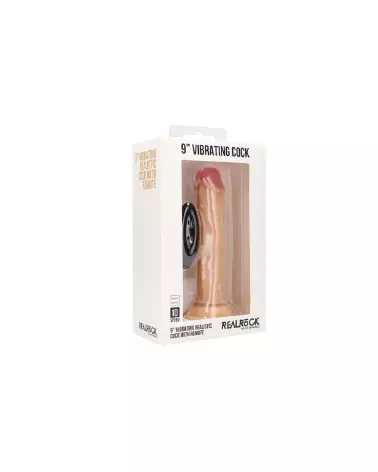 Sextoy réaliste Vibrating Realistic Cock 9 Inch de RealRock by Shots-2