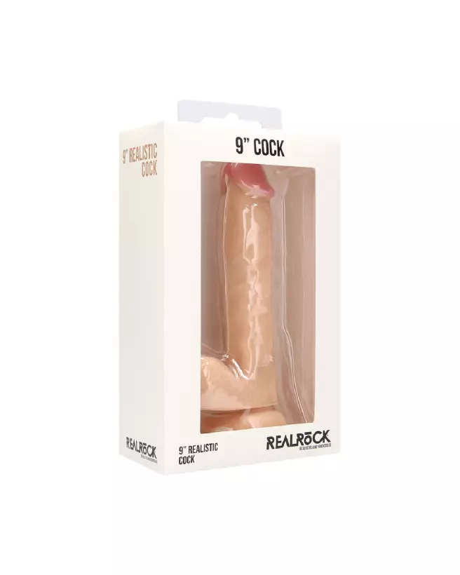 Realistic Cock with Scrotum 9 inch RealRock by Shots Sextoy Réaliste-2