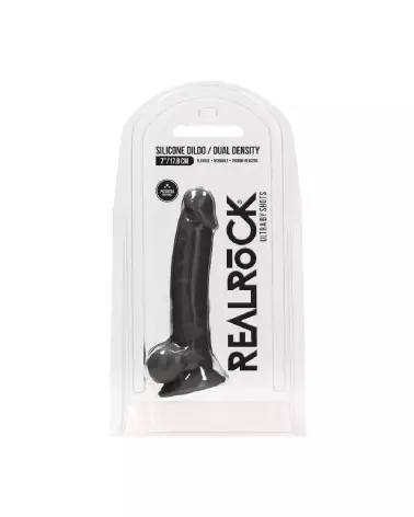 Dildo réaliste en silicone avec testicules RealRock by Shots 18 cm-2
