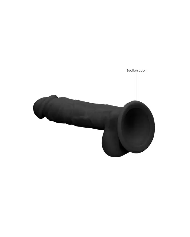 Dildo réaliste en silicone avec testicules RealRock by Shots 18 cm-6