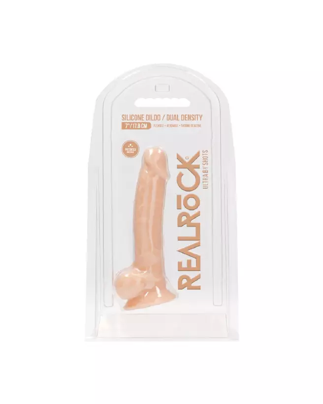 Dildo réaliste en silicone avec testicules de RealRock by Shots, 18 cm-2