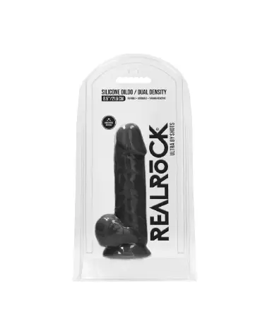 Dildo réaliste en silicone avec testicules RealRock by Shots-2