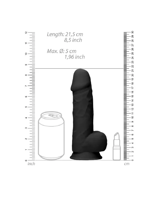 Dildo réaliste en silicone avec testicules RealRock by Shots-6