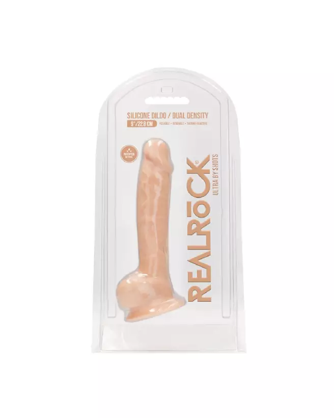 Dildo réaliste en silicone avec testicules RealRock by Shots-2