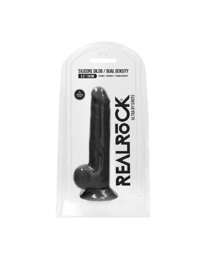 Photo de Silicone Dildo RealRock 24 cm avec testicules pour expérience réaliste-2
