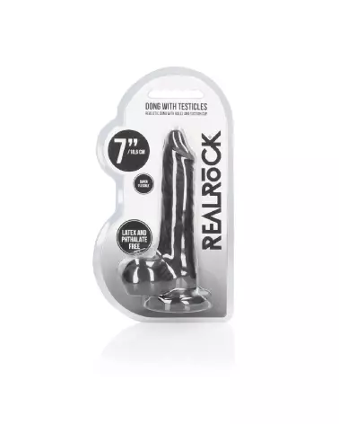 Image du Dong Réaliste avec Testicules RealRock by Shots, Sextoy Veiné 17cm-2